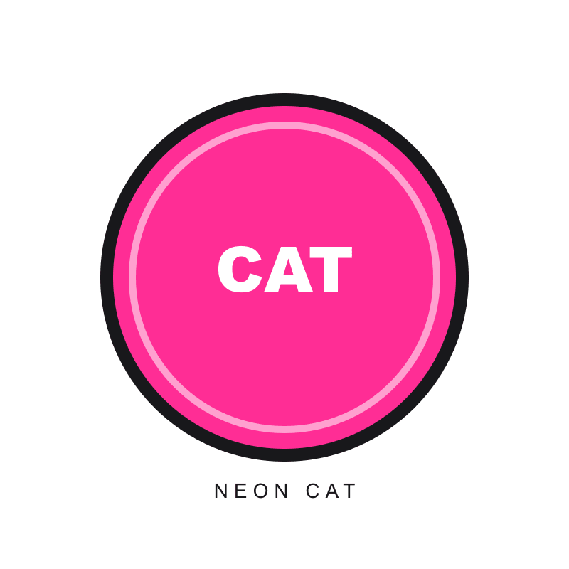 Neon Cat iron-on badge