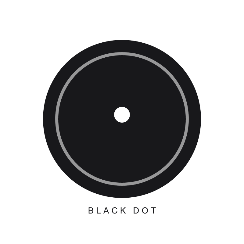 Black Dot iron-on badge
